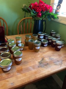 Picture of table before (didn't take one so found one from when I made jam)